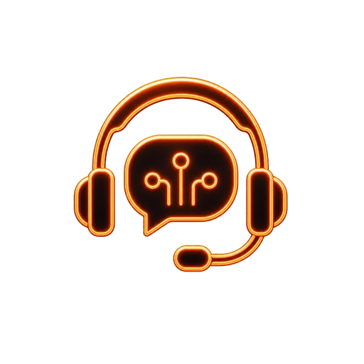 Line icon of a headset representing an AI voice demonstration