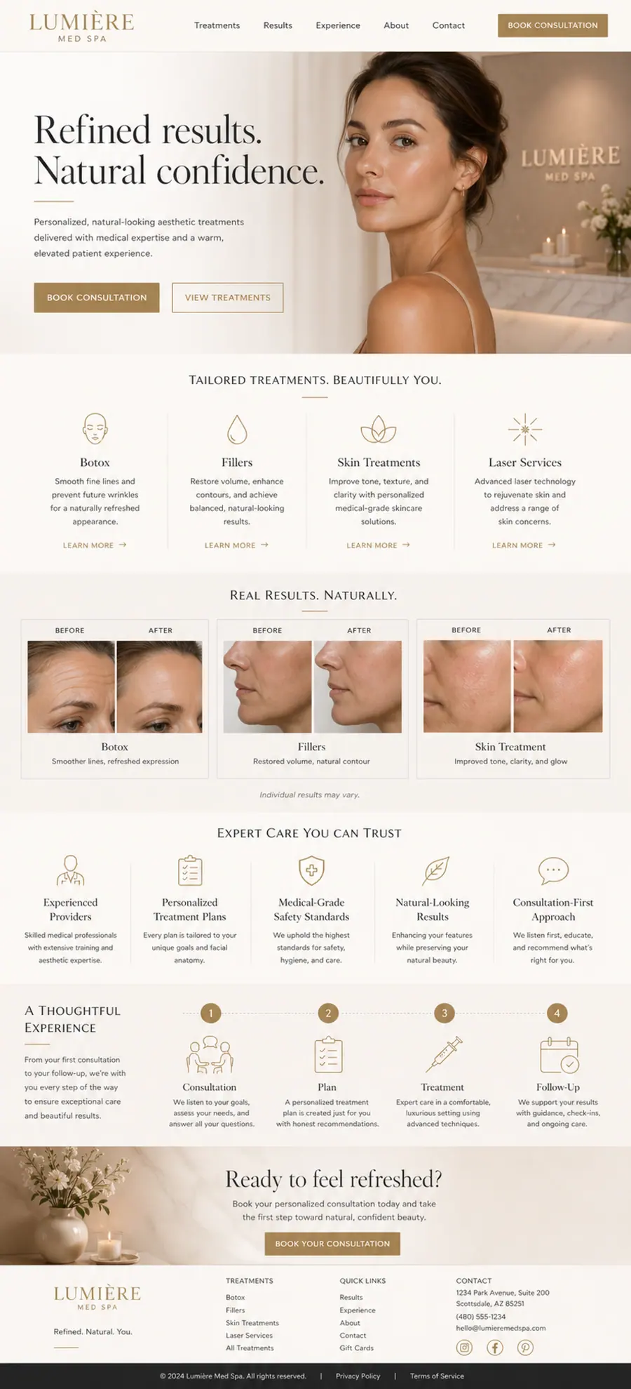 Med Spa website concept preview