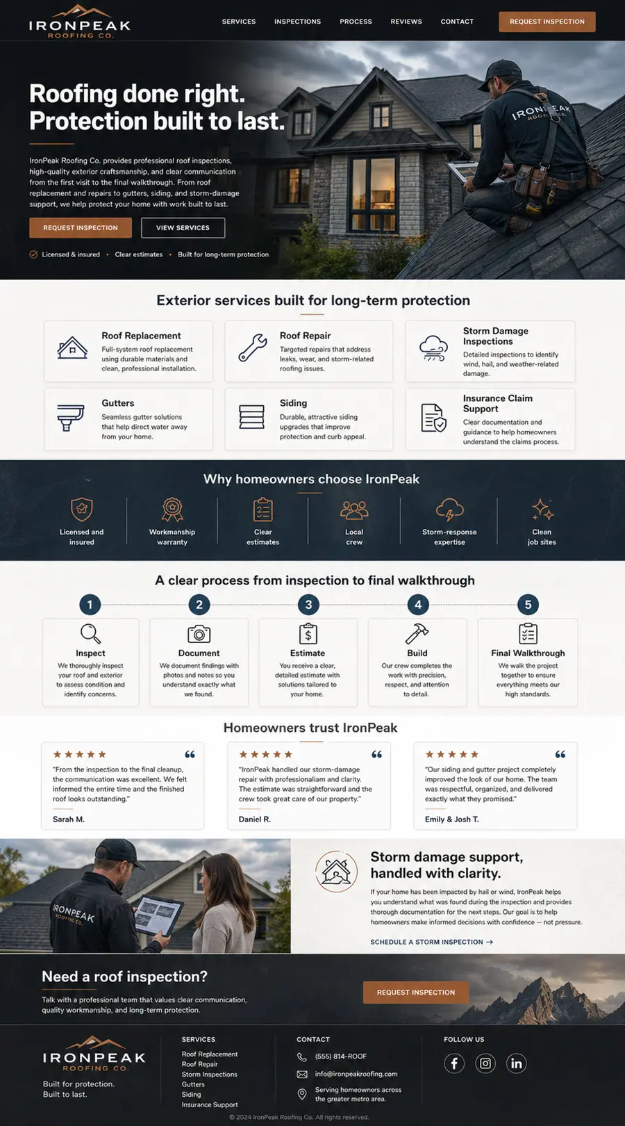 Roofing website concept preview